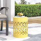 Metal End Table Outdoor Lace Cut Iron Side Table by Christopher Knight Home