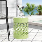 Metal End Table Outdoor Lace Cut Iron Side Table by Christopher Knight Home