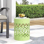 Metal End Table Outdoor Lace Cut Iron Side Table by Christopher Knight Home