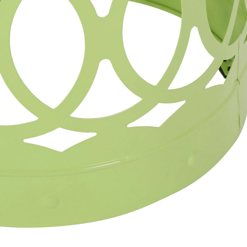 Metal End Table Outdoor Lace Cut Iron Side Table by Christopher Knight Home