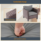 LIVOOSUN 6Pcs Patio Brown Rattan Outdoor Furniture Sofa Set with Coffee Table