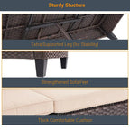 LIVOOSUN 6Pcs Patio Brown Rattan Outdoor Furniture Sofa Set with Coffee Table