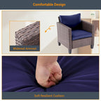 LIVOOSUN 6Pcs Patio Brown Rattan Outdoor Furniture Sofa Set with Coffee Table