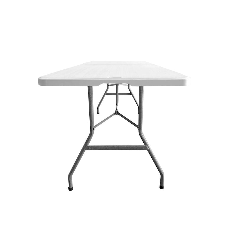Indoor Outdoor Granite White Adjustable Height Folding Table with Easy-Carry Handle