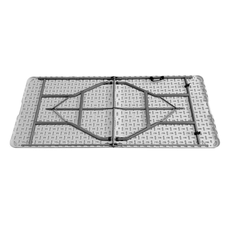 Indoor Outdoor Granite White Adjustable Height Folding Table with Easy-Carry Handle