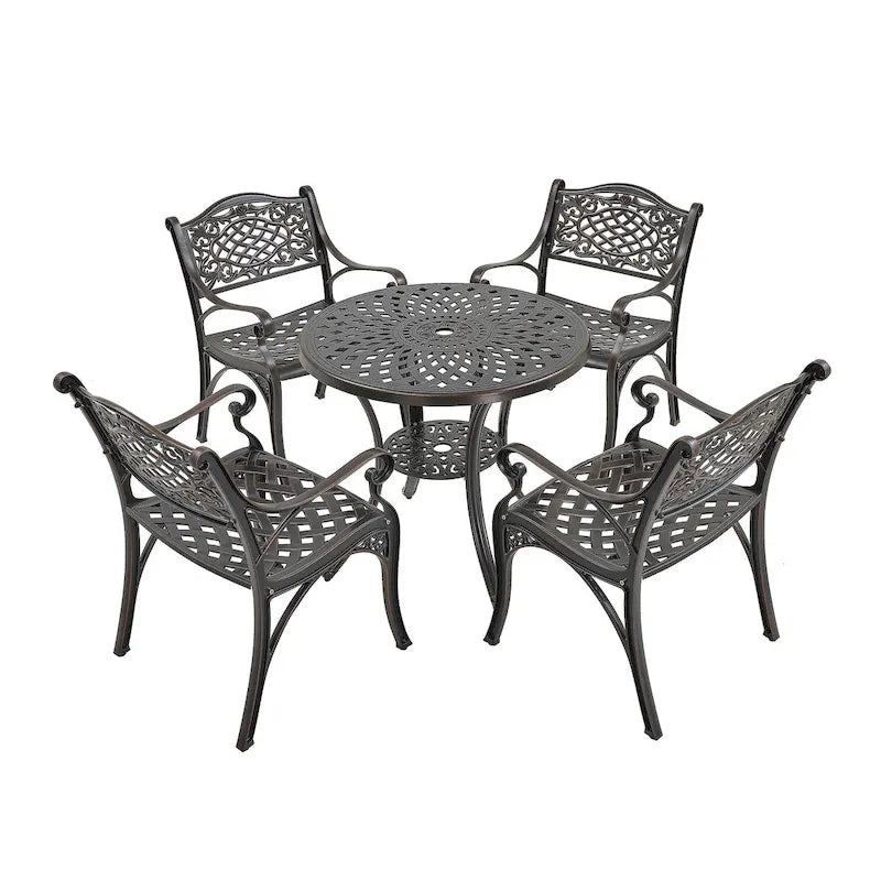 5-Piece Cast Aluminum Patio Dining Set