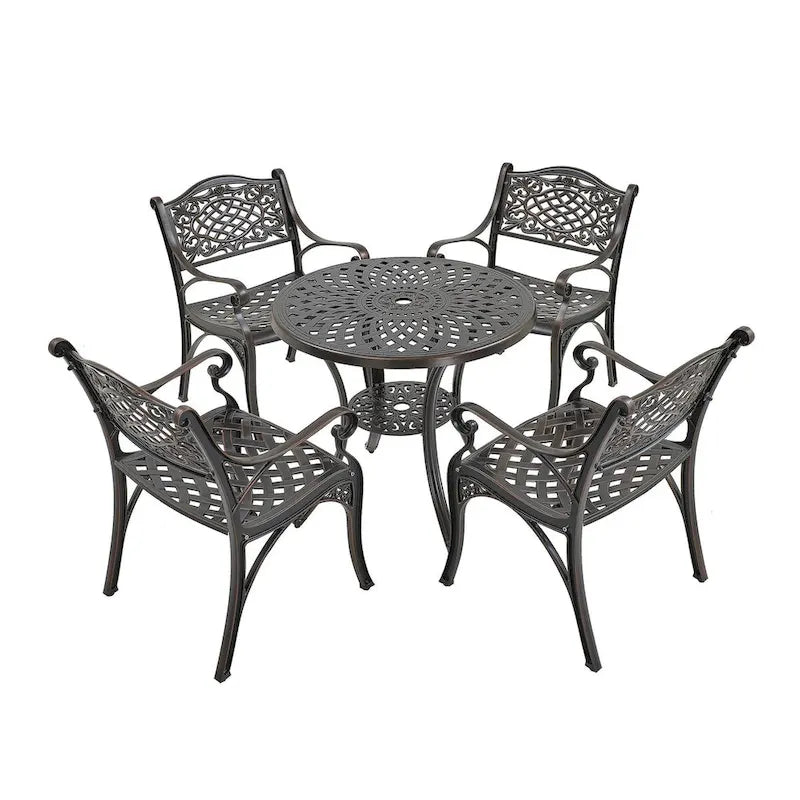 5-Piece Cast Aluminum Patio Dining Set