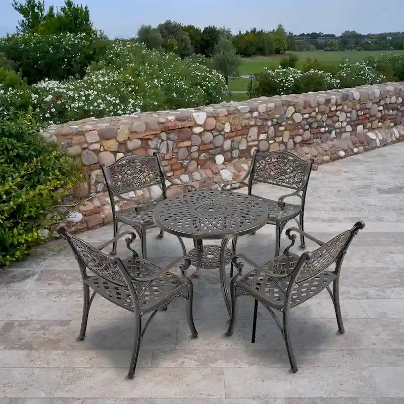 5-Piece Cast Aluminum Patio Dining Set