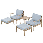 5-Piece Aluminum Patio Conversation Set with End Table and Cushions