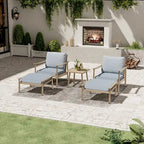 5-Piece Aluminum Patio Conversation Set with End Table and Cushions