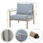 5-Piece Aluminum Patio Conversation Set with End Table and Cushions