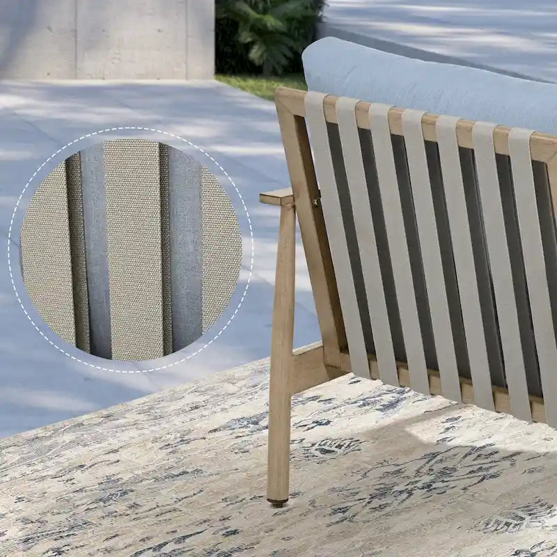 5-Piece Aluminum Patio Conversation Set with End Table and Cushions