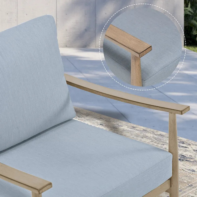 5-Piece Aluminum Patio Conversation Set with End Table and Cushions