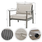 5-Piece Aluminum Patio Conversation Set with End Table and Cushions