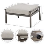 5-Piece Aluminum Patio Conversation Set with End Table and Cushions