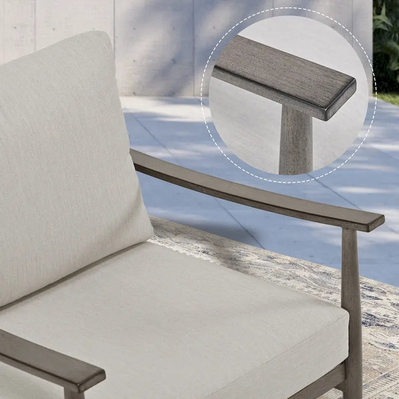 5-Piece Aluminum Patio Conversation Set with End Table and Cushions