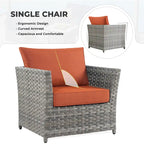 HOOOWOOO 13-piece Grey Wicker Patio Furniture Outdoor Sectional Set with Fire Pit