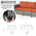 HOOOWOOO 13-piece Grey Wicker Patio Furniture Outdoor Sectional Set with Fire Pit