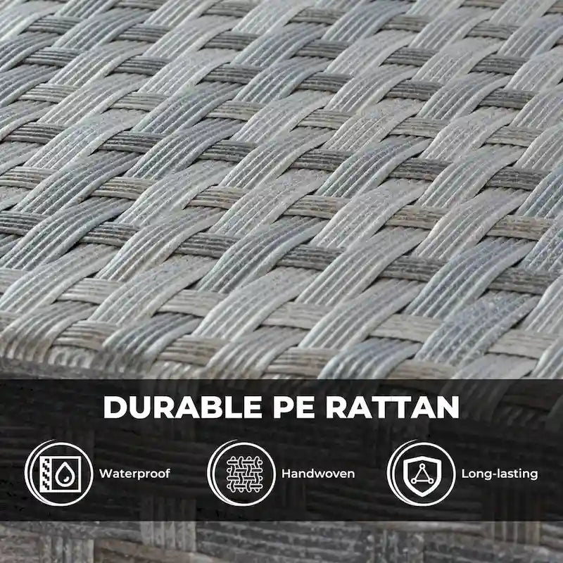 HOOOWOOO 13-piece Grey Wicker Patio Furniture Outdoor Sectional Set with Fire Pit