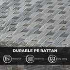 HOOOWOOO 13-piece Grey Wicker Patio Furniture Outdoor Sectional Set with Fire Pit