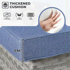 HOOOWOOO 13-piece Grey Wicker Patio Furniture Outdoor Sectional Set with Fire Pit