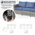 HOOOWOOO 13-piece Grey Wicker Patio Furniture Outdoor Sectional Set with Fire Pit