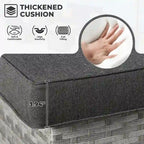 HOOOWOOO 13-piece Grey Wicker Patio Furniture Outdoor Sectional Set with Fire Pit