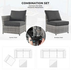 HOOOWOOO 13-piece Grey Wicker Patio Furniture Outdoor Sectional Set with Fire Pit