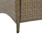 Ankia 21 Inch Outdoor Square Ottoman, Set of 2, Beige Fabric, Faux Wicker