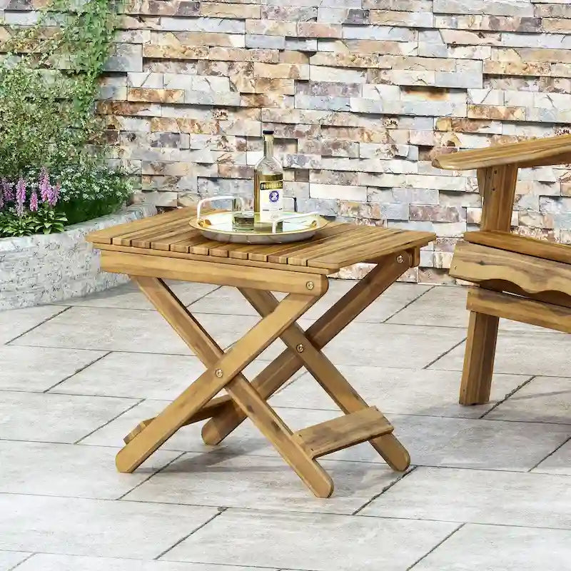 Outdoor Folding Wooden Side Table