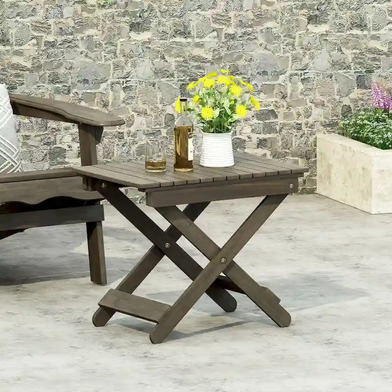 Outdoor Folding Wooden Side Table