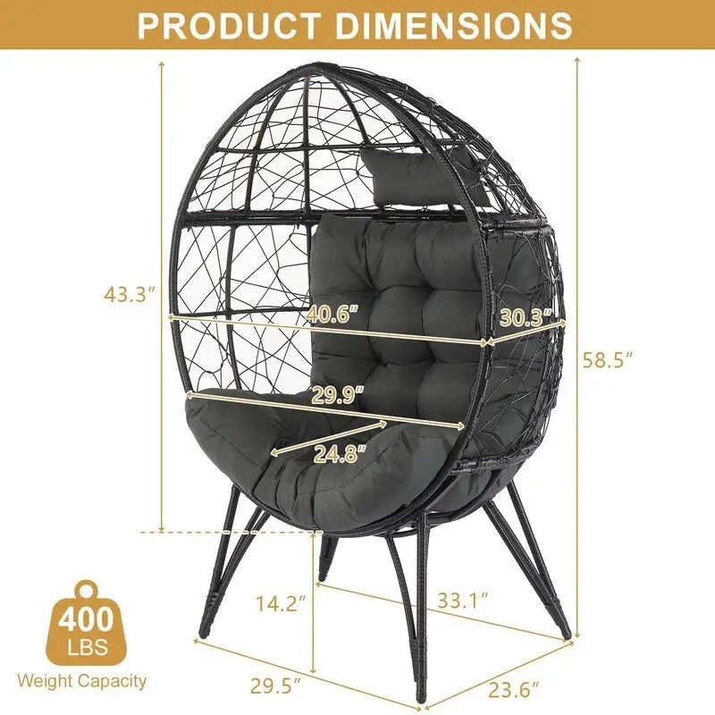 Outdoor Wicker Egg Chair with Cushion