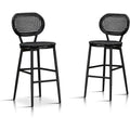 PURPLE LEAF Counter Height Bar Stools Set of 2 Patio Rattan Barstools Modern Aluminum Stools