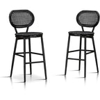 PURPLE LEAF Counter Height Bar Stools Set of 2 Patio Rattan Barstools Modern Aluminum Stools