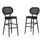 PURPLE LEAF Counter Height Bar Stools Set of 2 Patio Rattan Barstools Modern Aluminum Stools