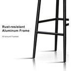 PURPLE LEAF Counter Height Bar Stools Set of 2 Patio Rattan Barstools Modern Aluminum Stools