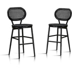 PURPLE LEAF Counter Height Bar Stools Set of 2 Patio Rattan Barstools Modern Aluminum Stools