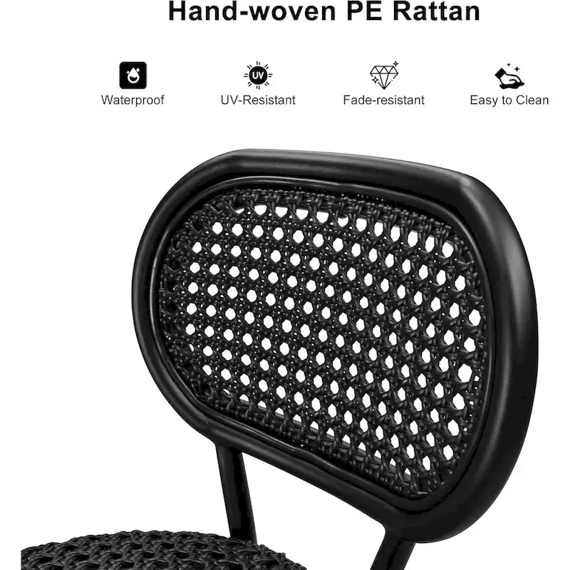 PURPLE LEAF Counter Height Bar Stools Set of 2 Patio Rattan Barstools Modern Aluminum Stools