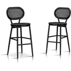 PURPLE LEAF Counter Height Bar Stools Set of 2 Patio Rattan Barstools Modern Aluminum Stools