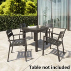 VredHom 2/4 PCS Outdoor Dining Chairs Aluminum Stackable Armchair