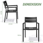 VredHom 2/4 PCS Outdoor Dining Chairs Aluminum Stackable Armchair