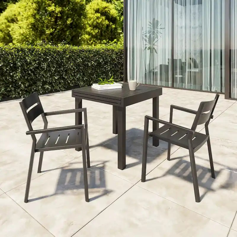 VredHom 2/4 PCS Outdoor Dining Chairs Aluminum Stackable Armchair