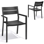 VredHom 2/4 PCS Outdoor Dining Chairs Aluminum Stackable Armchair