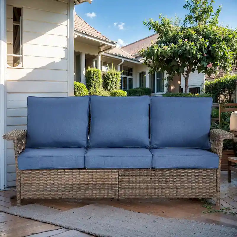 Outdoor Rattan Sofa with Cushion