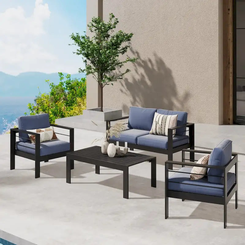 Royalcraft 4 Piece Aluminum Outdoor Sectional Seating Group