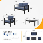 Royalcraft 4 Piece Aluminum Outdoor Sectional Seating Group