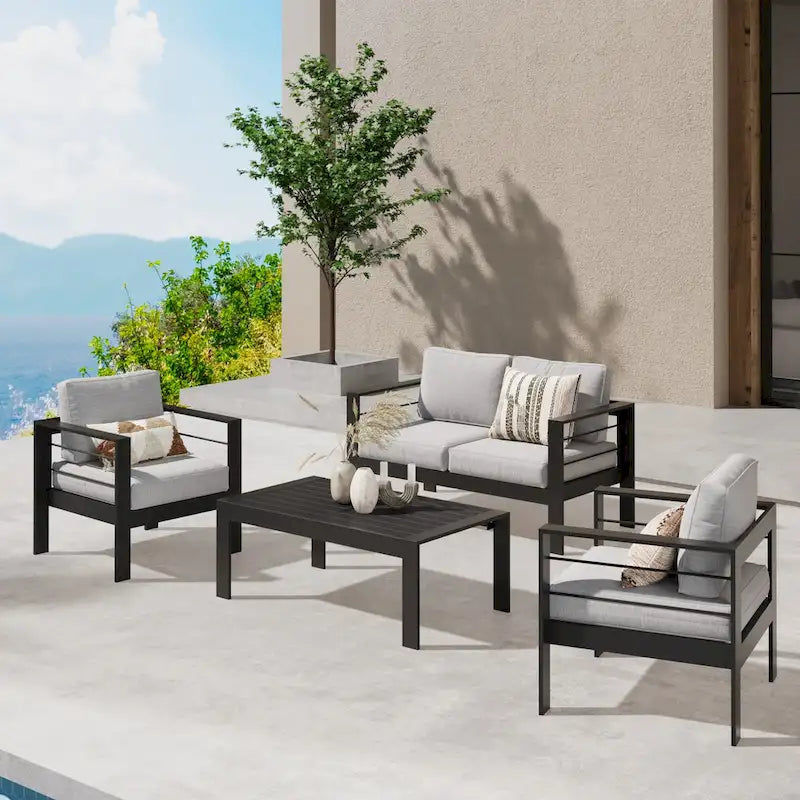 Royalcraft 4 Piece Aluminum Outdoor Sectional Seating Group