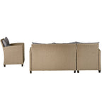 Outdoor, Patio Furniture Sets, 4 Piece Conversation Set Wicker Ratten Sectional Sofa with Seat Cushions