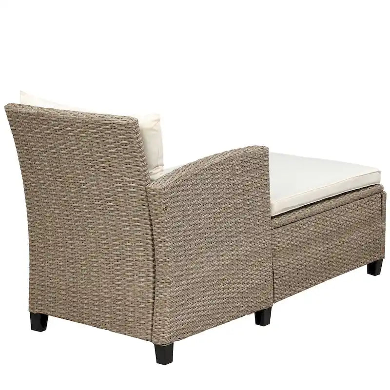 Outdoor, Patio Furniture Sets, 4 Piece Conversation Set Wicker Ratten Sectional Sofa with Seat Cushions