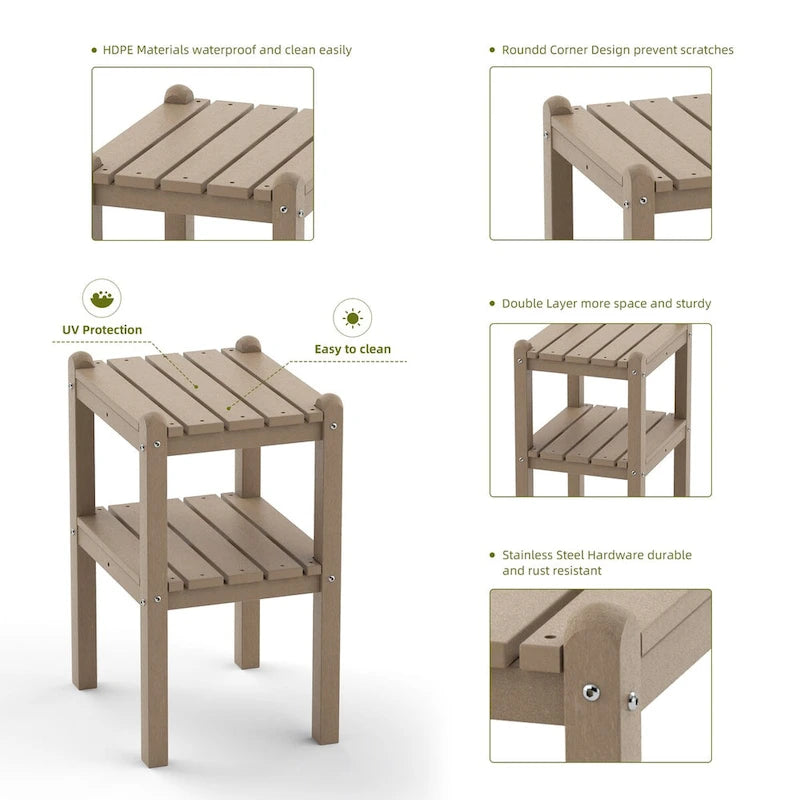 Outdoor Side Table in HDPE for Your Patio or Garden